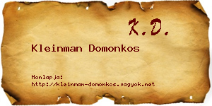Kleinman Domonkos névjegykártya